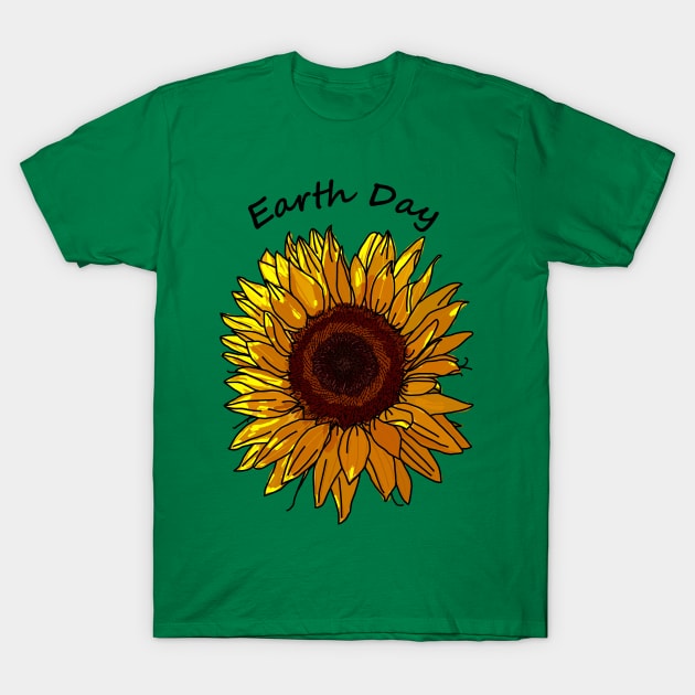 Sunflower for Eco Earth Day T-Shirt by ellenhenryart